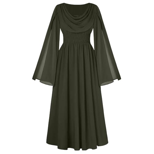 Wyongtao Gothic Kleid Damen Halloween Kostüm Damen Renaissance Kostümkleid Steampunk Kostüm Mittelalter Midirock Viktorianisches Gothic Kleider Halloween Vintage Einfarbiges Tunika Kleid Wyongtao Gothic Kleid Damen Halloween Kostüm Damen Renaissance Kostümkleid Steampunk Kostüm Mittelalter Midirock Viktorianisches Gothic Kleider Halloween Vintage Einfarbiges Tunika Kleid von Wyongtao