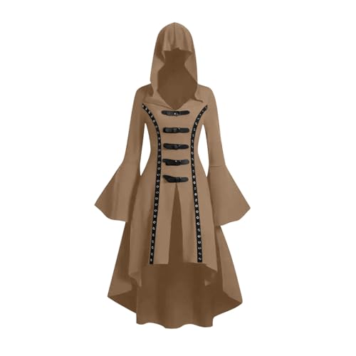Wyongtao Gothic Kleidung Damen Renaissance Kostüm Damen Mittelalter Kleidung Mittelalterliches Kleid mit Kapuze Langarm Retro Gothic Cosplay für Halloween Karneval S-5XL Wyongtao Gothic Kleidung Damen Renaissance Kostüm Damen Mittelalter Kleidung Mittelalterliches Kleid mit Kapuze Langarm Retro Gothic Cosplay für Halloween Karneval S-5XL von Wyongtao