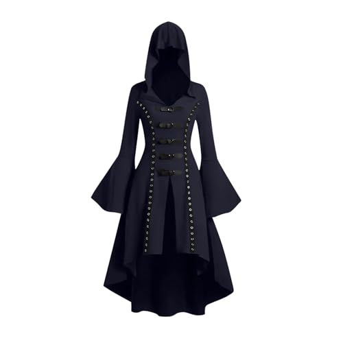 Wyongtao Gothic Kleidung Damen Renaissance Kostüm Damen Mittelalter Kleidung Mittelalterliches Kleid mit Kapuze Langarm Retro Gothic Cosplay für Halloween Karneval S-5XL Wyongtao Gothic Kleidung Damen Renaissance Kostüm Damen Mittelalter Kleidung Mittelalterliches Kleid mit Kapuze Langarm Retro Gothic Cosplay für Halloween Karneval S-5XL von Wyongtao