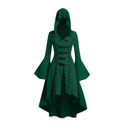Wyongtao Gothic Kleidung Damen Renaissance Kostüm Damen Mittelalter Kleidung Mittelalterliches Kleid mit Kapuze Langarm Retro Gothic Cosplay für Halloween Karneval S-5XL Wyongtao Gothic Kleidung Damen Renaissance Kostüm Damen Mittelalter Kleidung Mittelalterliches Kleid mit Kapuze Langarm Retro Gothic Cosplay für Halloween Karneval S-5XL von Wyongtao