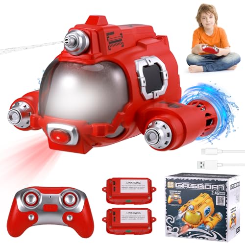 Wyxron Ferngesteuertes Boot für Kinder RC Boot 2,4 GHz Pool Spielzeug Kinder mit Wasserpistolenfunktion und Lichtfunktion, Sommer Wasserspielzeug Kinders Pool Uboot Geschenke für Kinders (Rot) Wyxron Ferngesteuertes Boot für Kinder RC Boot 2,4 GHz Pool Spielzeug Kinder mit Wasserpistolenfunktion und Lichtfunktion, Sommer Wasserspielzeug Kinders Pool Uboot Geschenke für Kinders (Rot) von Wyxron