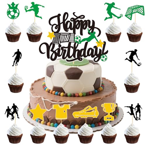 49 Stück Fußball-Kuchendekorationen, Tortendeko Fussball, Geburtstagsdekorationen für Jungen, Tortenaufleger Deko Geburtstag Kinder, Cupcake-Dekorationen für Männer, Partyzubehör, Kuchenstecker 49 Stück Fußball-Kuchendekorationen, Tortendeko Fussball, Geburtstagsdekorationen für Jungen, Tortenaufleger Deko Geburtstag Kinder, Cupcake-Dekorationen für Männer, Partyzubehör, Kuchenstecker von Wzczf