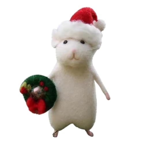 Wzxksoac 2 STK Halloween Maus Handgemachte Wollfilz Weihnachtsmaus Ornament Nadelgefilzte Kürbisse Tiere Dekoration A von Wzxksoac
