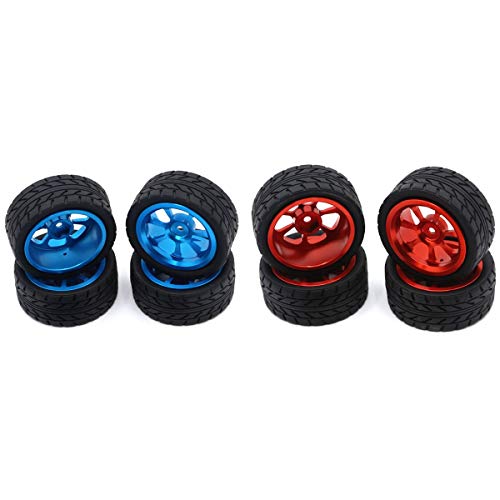 Wzxksoac Metallfelge + Gummireifen, 65 mm, für 144001 A959 A959-B 124019 124018, Rot und Blau, 2 Stück Wzxksoac Metallfelge + Gummireifen, 65 mm, für 144001 A959 A959-B 124019 124018, Rot und Blau, 2 Stück von Wzxksoac