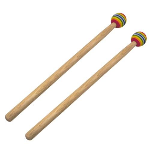 Wzxksoac Regenbogen Trommelstöcke 2 Stück Weicher Lollipop Kopf Percussion Drumsticks für Erwachsene und Kinder von Wzxksoac