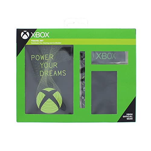 X Box Xbox Schreibwaren und Zubehör Geschenk-Set | Enthält 1 Notizbuch, 1 Stift, 1 Schlüsselanhänger und 1 Kartenhalter Zubehör | Reise-Set | Cool Xbox Gear von X Box