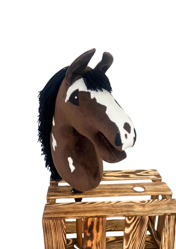 X-Group4th Steckenpferd Hobby Horse - Pferd am Stock Spielzeug für Kinder Plüschpferd Geschenk Größe A4, Stocklänge 65 cm, Bay, braun-weiß, X-Group4th Steckenpferd Hobby Horse - Pferd am Stock Spielzeug für Kinder Plüschpferd Geschenk Größe A4, Stocklänge 65 cm, Bay, braun-weiß, von X-Group4th