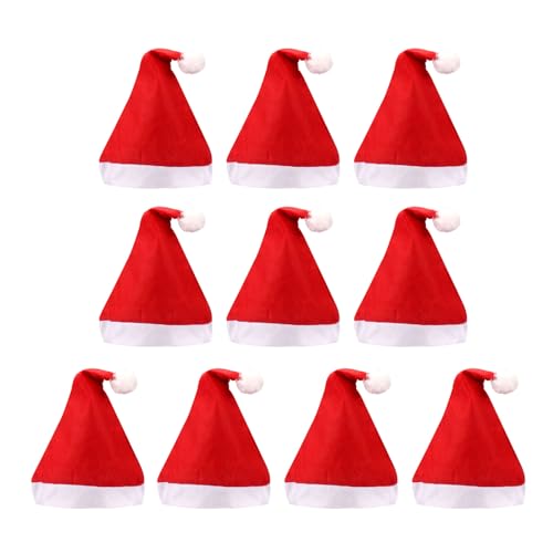 X-Institute Weihnachtsmütze für Erwachsene, Uni, Vliesstoff, Uni, für Erwachsene, Weihnachtsmannmütze, Urlaub, Cosplay, festliche Mütze, 10 Stück X-Institute Weihnachtsmütze für Erwachsene, Uni, Vliesstoff, Uni, für Erwachsene, Weihnachtsmannmütze, Urlaub, Cosplay, festliche Mütze, 10 Stück von X-Institute
