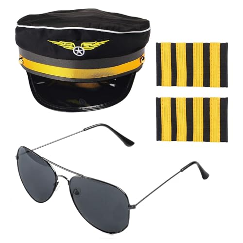 Yachtkapitän Kostüm Set Hut Flieger-Sonnenbrille Flugzeug Brosche Pins Stewardess Cosplay Kostüm Zubehör Für Erwachsene Damen Flugbegleiter Kostüm Zubehör Kapitän Kostüm Kit Stewardess Hut Yachtkapitän Kostüm Set Hut Flieger-Sonnenbrille Flugzeug Brosche Pins Stewardess Cosplay Kostüm Zubehör Für Erwachsene Damen Flugbegleiter Kostüm Zubehör Kapitän Kostüm Kit Stewardess Hut von X-Institute