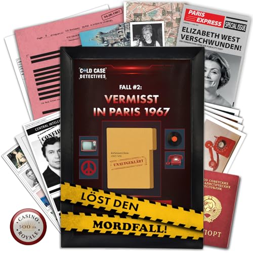 X-SCAPE Cold Case Detectives - EIN Escape Room Spiel für Zuhause - Fall 2 Vermisst in Paris 1967 - Realistische Kriminalfälle lösen ab 14 Jahren - Krimispiele für Erwachsene für 1-6 Personen von X-SCAPE