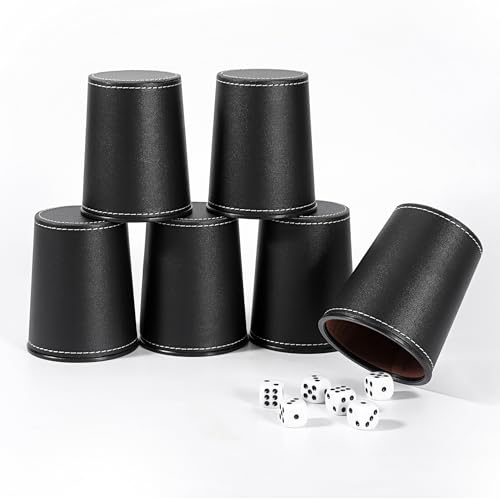 X SIM FITNESSX Leder Würfelbecher Set, 6 PU Würfel mit Becher + 30 Punktwürfeln für Bar-Party Yahtzee Farkle Würfelspiele X SIM FITNESSX Leder Würfelbecher Set, 6 PU Würfel mit Becher + 30 Punktwürfeln für Bar-Party Yahtzee Farkle Würfelspiele von X SIM FITNESSX