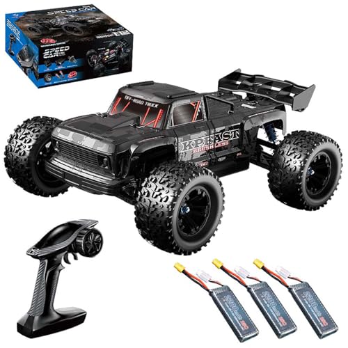 X-Verse 1:12 70KM/H Ferngesteuertes Auto für Erwachsene, 4WD Wasserdichtes Schnelles RC Truck mit 3S Bürstenloser Motor, 2.4GHz All Terrain Offroad RC Truggy, 3 Batterien von X-Verse