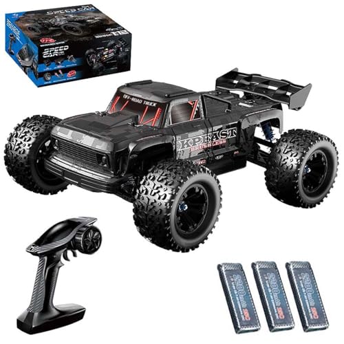 X-Verse 1:12 70KM/H Ferngesteuertes Auto für Erwachsene, 4WD Wasserdichtes Schnelles RC Truck mit 3S Bürstenloser Motor, 2.4GHz All Terrain Offroad RC Truggy (3 Batterien) von X-Verse