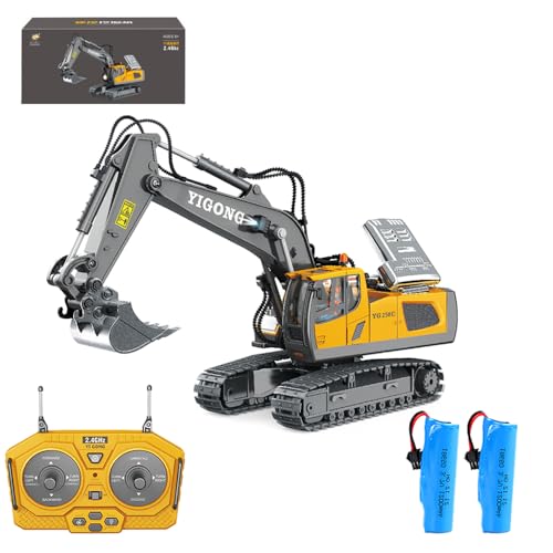 X-Verse Ferngesteuerter Bagger Spielzeug, Ferngesteuertes Baufahrzeug für Kinder, 1:20 Raupenbagger RC Bagger mit Metall Schaufel, 11 Kanal Bagge, 680° Drehung, Licht und Soundeffekten X-Verse Ferngesteuerter Bagger Spielzeug, Ferngesteuertes Baufahrzeug für Kinder, 1:20 Raupenbagger RC Bagger mit Metall Schaufel, 11 Kanal Bagge, 680° Drehung, Licht und Soundeffekten von X-Verse