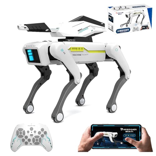 X-Verse RC Roboter Hund für Kinder Ferngesteuerter Spielzeug, Programmierbarer Tanz Musik Roboterhund, Schießen Wasserbomben Sprach und Interagieren, Geschenke für Jungen, Mädchen 3-12 Jahren von X-Verse