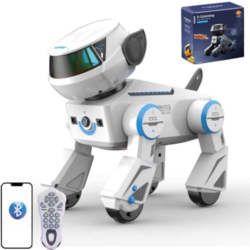 X-Verse RC Roboter Hund für Kinder Ferngesteuerter Spielzeug, Sprach und Interagieren, Programmierbarer Tanz Musik Roboterhund, Geschenke für Jungen, Mädchen 3-12 Jahren (Weiß) von X-Verse