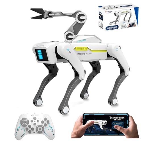 X-Verse RC Roboter Hund für Kinder Ferngesteuerter Spielzeug, Sprach und Interagieren mit Langarm Clip, Programmierbarer Tanz Musik Roboterhund, Geschenke für Jungen, Mädchen 3-12 Jahren von X-Verse