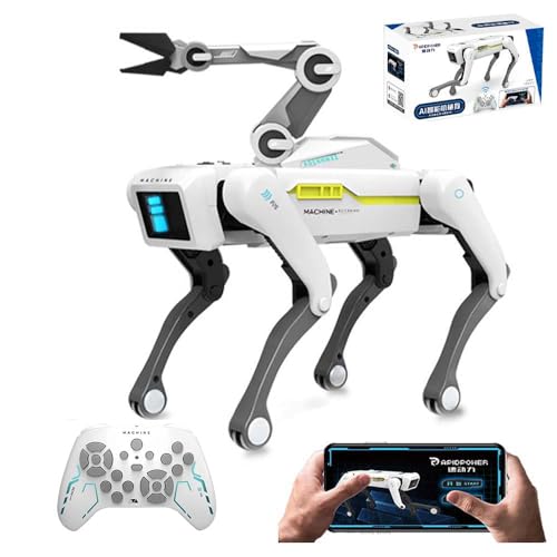 X-Verse RC Roboter Hund für Kinder Ferngesteuerter Spielzeug, Sprach und Interagieren mit Langarm Clip, Programmierbarer Tanz Musik Roboterhund, Geschenke für Jungen Mädchen 3-12 Jahren von X-Verse