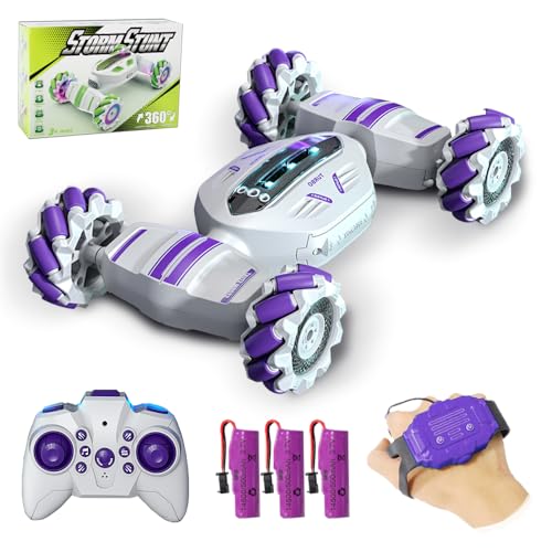 X-Verse RC Stunt Auto, 360° Flip Ferngesteuertes Geländewagen für Kinder, 2.4GHz 4WD Uhr Gestensensor Fernbedienung Verformbares Elektrisches Spielzeugauto, 3 Batterien X-Verse RC Stunt Auto, 360° Flip Ferngesteuertes Geländewagen für Kinder, 2.4GHz 4WD Uhr Gestensensor Fernbedienung Verformbares Elektrisches Spielzeugauto, 3 Batterien von X-Verse