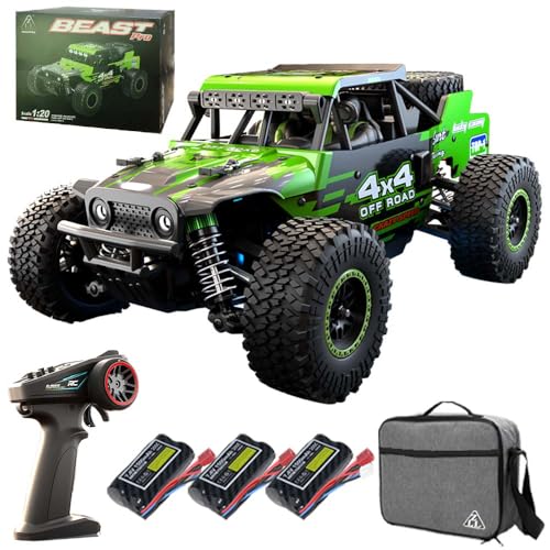 X-Verse SG202PRO Ferngesteuertes Auto, 1:20 55KM/H RC Autos Kohlebürste Motor, 4WD All Terrain Offroad RC Truggy RC Truck Crawler für Erwachsene Kinder, 3 Batterien X-Verse SG202PRO Ferngesteuertes Auto, 1:20 55KM/H RC Autos Kohlebürste Motor, 4WD All Terrain Offroad RC Truggy RC Truck Crawler für Erwachsene Kinder, 3 Batterien von X-Verse