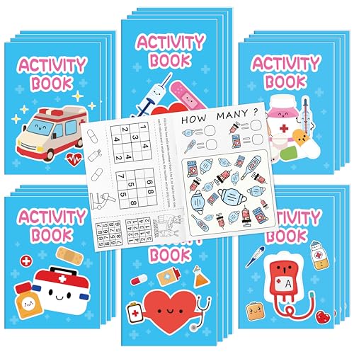 Bulk Medizinische Aktivitätsbücher für Kinder – 24-teiliges medizinisches Mini-Spiele-Malbuch-Set, Arzt, Krankenschwestern, Themen-Malheft mit Labyrinthen, Wortsuche, Wortsuche, Sammelspiele für Bulk Medizinische Aktivitätsbücher für Kinder – 24-teiliges medizinisches Mini-Spiele-Malbuch-Set, Arzt, Krankenschwestern, Themen-Malheft mit Labyrinthen, Wortsuche, Wortsuche, Sammelspiele für von X1zuue