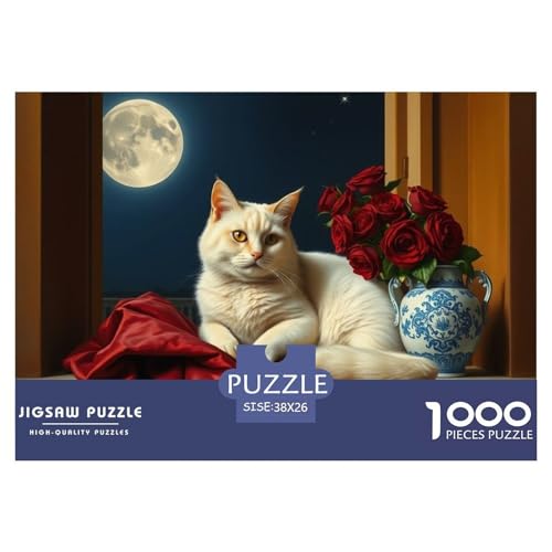 Britische Kurzhaare（5） 1000 Teile EIN Herausforderndes Spielzeug Farbenfrohes Geschicklichkeitsspiel Für Die Ganze Familie Haustier Katze Buntes Legespiel Mit Gemütliche Studie-Motiv 38x26cm/1000pcs von XAEPANENW