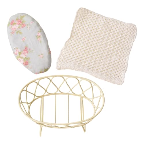 1/12 Skala Miniaturpuppenhouses Baby Crib Bett Mit Kissen Und Für Kinder Rollenspiele Und Einfallsreicher Spaß 1/12 Skala Miniaturpuppenhouses Baby Crib Bett Mit Kissen Und Für Kinder Rollenspiele Und Einfallsreicher Spaß von XAGMODSHN