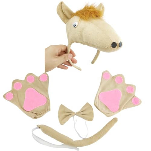 3 Stück gefüllte Haarreifen in Pferdeform, Schwanz und Fliege, Karneval, Party, Kopfschmuck, leichtes Rollenspiel, Schwanz, Haarband/Handschuh/Fliege 3 Stück gefüllte Haarreifen in Pferdeform, Schwanz und Fliege, Karneval, Party, Kopfschmuck, leichtes Rollenspiel, Schwanz, Haarband/Handschuh/Fliege von XAGMODSHN