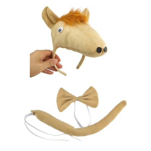 3 Stück gefüllte Haarreifen in Pferdeform, Schwanz und Fliege, Karneval, Party, Kopfschmuck, leichtes Rollenspiel, Schwanz, Haarband/Handschuh/Fliege 3 Stück gefüllte Haarreifen in Pferdeform, Schwanz und Fliege, Karneval, Party, Kopfschmuck, leichtes Rollenspiel, Schwanz, Haarband/Handschuh/Fliege von XAGMODSHN