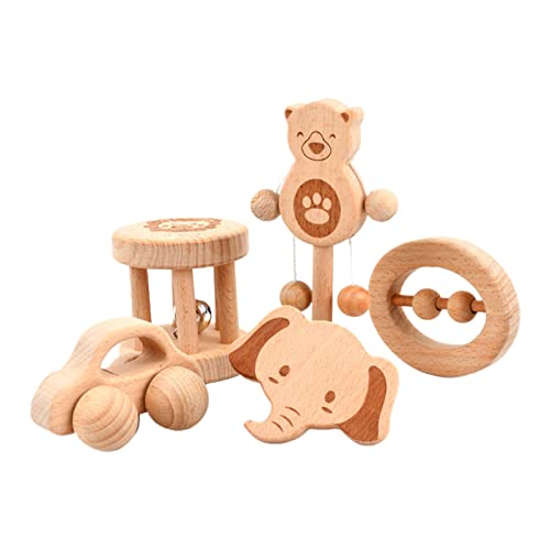 5 Stück Baby Beißspielzeug Set Holz Beißring für Säuglinge Babys & Neugeborene Beißringe & Rassel Spielzeug 3+ Monate 5 Stück Baby Beißspielzeug Set Holz Beißring für Säuglinge Babys & Neugeborene Beißringe & Rassel Spielzeug 3+ Monate von XAGMODSHN