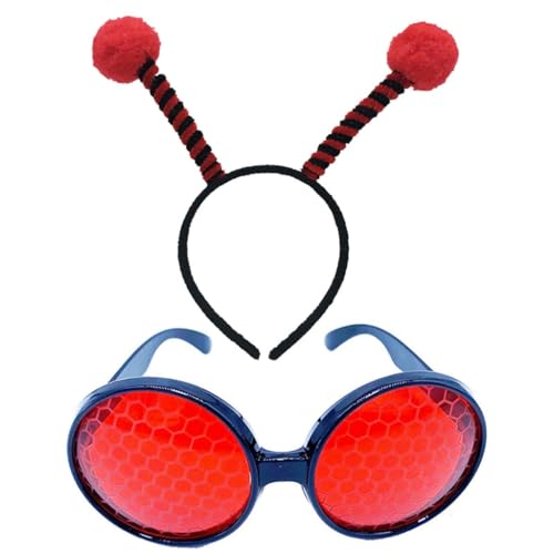 Antennen-Stirnband und Brille, Tier-Antennen-Haarreifen für Kinder, zeigt Tierhaarbänder, Cartoon-Kostüm Antennen-Stirnband und Brille, Tier-Antennen-Haarreifen für Kinder, zeigt Tierhaarbänder, Cartoon-Kostüm von XAGMODSHN