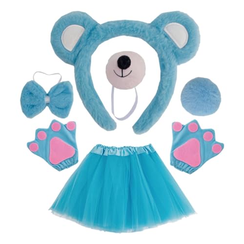 Bärenkostüm-Set, Bärenohren, Stirnbänder, Schwanz, Fliege, Nasen-Handschuh, Tier-Cosplay-Kostüme, Halloween, Weihnachten, Party, Kind Bärenkostüm-Set, Bärenohren, Stirnbänder, Schwanz, Fliege, Nasen-Handschuh, Tier-Cosplay-Kostüme, Halloween, Weihnachten, Party, Kind von XAGMODSHN