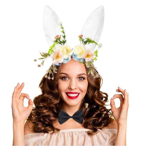Blumen-Haarbänder mit Ohren, Blume für Hochzeit, Party, Zubehör, Blumengirlanden, Haarkranz, Blumenkranz Blumen-Haarbänder mit Ohren, Blume für Hochzeit, Party, Zubehör, Blumengirlanden, Haarkranz, Blumenkranz von XAGMODSHN
