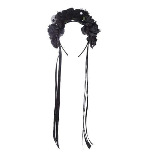 Blumenkronen für Damen, Totenkopf-Stirnband, Halloween-Haarband, Stirnband von XAGMODSHN