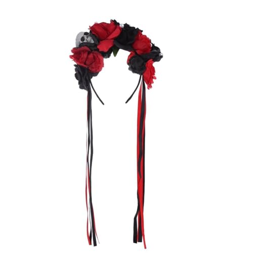 Blumenkronen für Damen, Totenkopf-Stirnband, Halloween-Haarband, Stirnband von XAGMODSHN