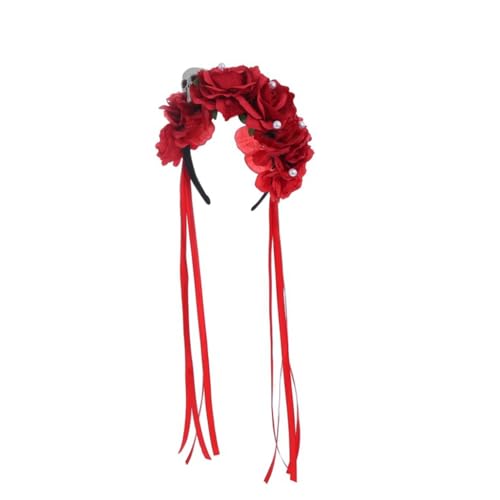 Blumenkronen für Damen, Totenkopf-Stirnband, Halloween-Haarband, Stirnband von XAGMODSHN