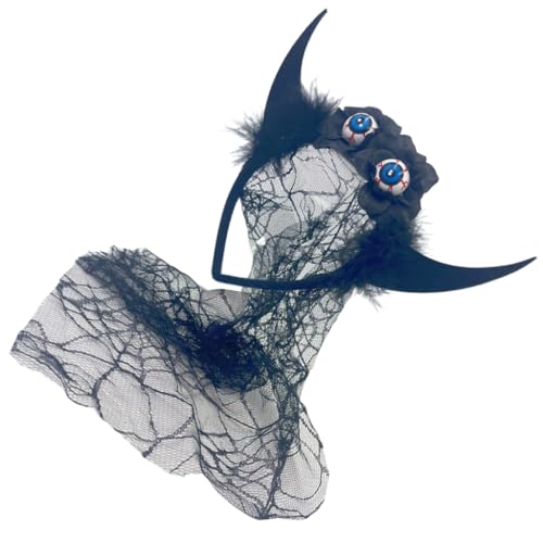 Böses Horn Stirnband für Erwachsene mit Schleier Cosplay Kostüm Augapfel Hairhoop Halloween Party Haarband Festival Gruselige Kopfbedeckung Böses Horn Stirnband für Erwachsene mit Schleier Cosplay Kostüm Augapfel Hairhoop Halloween Party Haarband Festival Gruselige Kopfbedeckung von XAGMODSHN