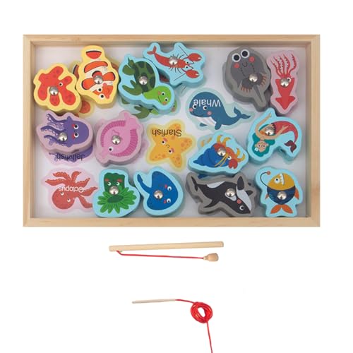 Buntes Cartoon-Form, magnetisches Angelspielzeug für den Innenbereich, frühe pädagogische Schnürung für Kinder, Hand-Augen-Koordination von XAGMODSHN