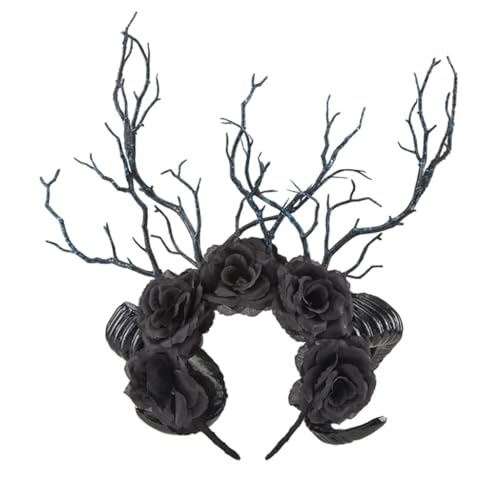 Dark Branch Stirnband Halloween Party Cosplay Karneval Kopfbedeckung Zubehör Zartes Ziegenhorn für Weihnachten von XAGMODSHN