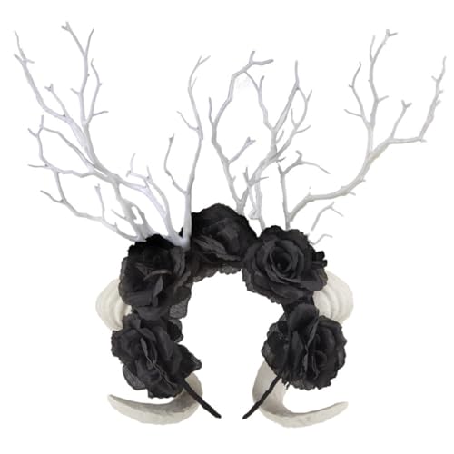 Dark Branch Stirnband Halloween Party Cosplay Karneval Kopfbedeckung Zubehör Zartes Ziegenhorn für Weihnachten von XAGMODSHN