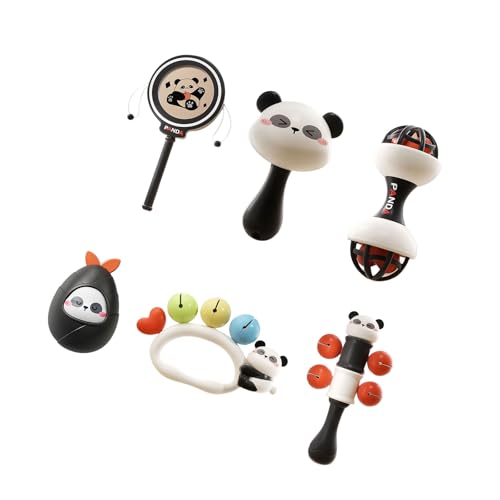 XAGMODSHN Früheres Lernen Panda Rasselspielzeug Für Baby 0-3 Monate Sensorische Entwicklung Und Hand Und Augenkoordinationsfähigkeiten Verbesserung von XAGMODSHN