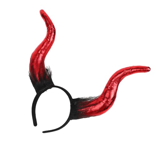Haarreif aus pelzigem Teufelshorn für Erwachsene und Kinder, Cosplay-Kostüm, Goldprägung, Haarreif, Halloween-Kopfschmuck, ComicShow-Haarschmuck von XAGMODSHN
