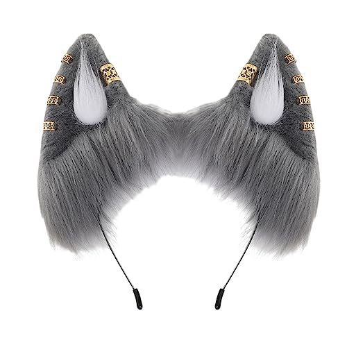 Haarreif in Punk-Hundeohrform mit goldenen Ohren, Nieten, Haarreifen für Erwachsene, Cosplay, Live-Übertragung, Ostern, Party, Kopfschmuck Haarreif in Punk-Hundeohrform mit goldenen Ohren, Nieten, Haarreifen für Erwachsene, Cosplay, Live-Übertragung, Ostern, Party, Kopfschmuck von XAGMODSHN