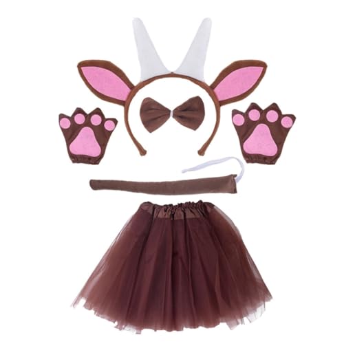 Halloween-Ziegenhaarreifen/Schwanz/Fliege/Rock, Damen, Teenager, Make-up, Stirnband für Live-Übertragung, Karneval, Haar-Accessoire Halloween-Ziegenhaarreifen/Schwanz/Fliege/Rock, Damen, Teenager, Make-up, Stirnband für Live-Übertragung, Karneval, Haar-Accessoire von XAGMODSHN