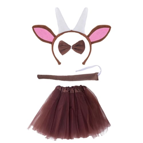 Halloween-Ziegenhaarreifen/Schwanz/Fliege/Rock, Damen, Teenager, Make-up, Stirnband für Live-Übertragung, Karneval, Haar-Accessoire Halloween-Ziegenhaarreifen/Schwanz/Fliege/Rock, Damen, Teenager, Make-up, Stirnband für Live-Übertragung, Karneval, Haar-Accessoire von XAGMODSHN