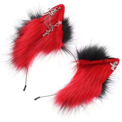 Handgefertigte Wolfsohren-Haarbänder, Kätzchen, Mädchen, Cosplay, Kopfbedeckung, Ohren, Pelzanzug, Maskeraden, Halloween, Cosplay, Party von XAGMODSHN