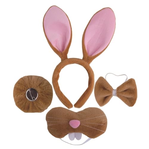 Hasen-Kostüm-Set, Ohren, Schwanz, Fliege, Handschuh, Tutus, Tier-Kostüm, Zubehör für Kinder, Halloween, Cosplays, Requisiten Hasen-Kostüm-Set, Ohren, Schwanz, Fliege, Handschuh, Tutus, Tier-Kostüm, Zubehör für Kinder, Halloween, Cosplays, Requisiten von XAGMODSHN