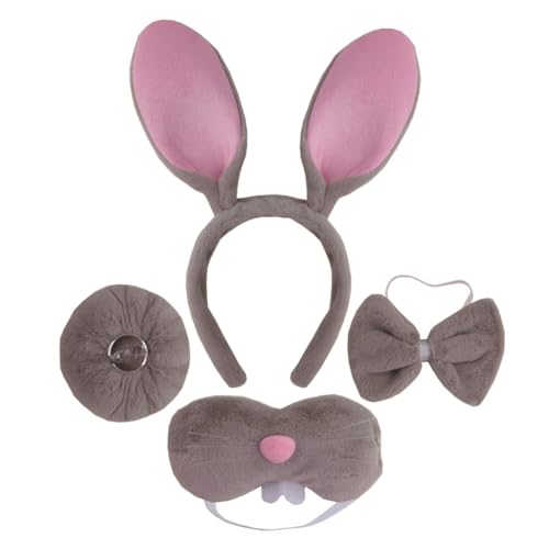 Hasen-Kostüm-Set, Ohren, Schwanz, Fliege, Handschuh, Tutus, Tier-Kostüm, Zubehör für Kinder, Halloween, Cosplays, Requisiten Hasen-Kostüm-Set, Ohren, Schwanz, Fliege, Handschuh, Tutus, Tier-Kostüm, Zubehör für Kinder, Halloween, Cosplays, Requisiten von XAGMODSHN