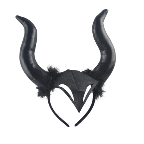 Horn-Halloween-Stirnband und Netzrock-Set für Damen und Mädchen, Halloween-Party, Kostüm, Cosplay, Haarschmuck von XAGMODSHN