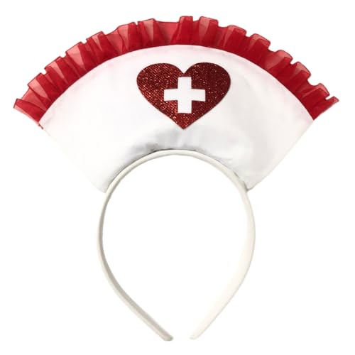 Krankenschwesterhut, Halloween-Stirnband für Damen und Mädchen, tägliches Tragen, Halloween-Party, Kostüm, Cosplay, Haarschmuck Krankenschwesterhut, Halloween-Stirnband für Damen und Mädchen, tägliches Tragen, Halloween-Party, Kostüm, Cosplay, Haarschmuck von XAGMODSHN